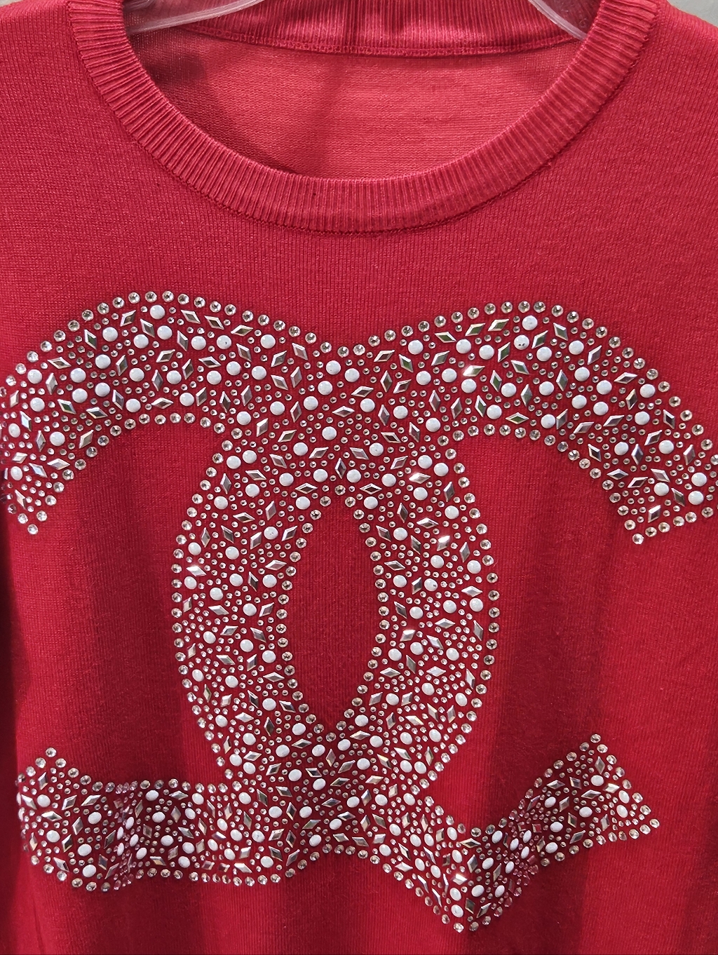 Women’s Iconic Brand New Red Cc Knit Top - Sz Small